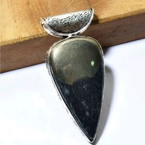Goth Victorian Style Apache Pyrite Ethnic Handmade Pendant Jewelry 2.39"